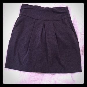 Grey ruched pencil skirt with pockets